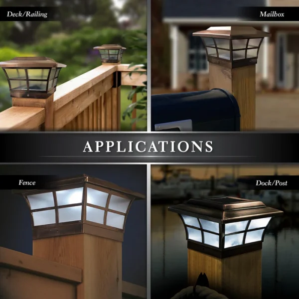 6x6 Copper Plated Prestige Solar Post Cap - Image 4