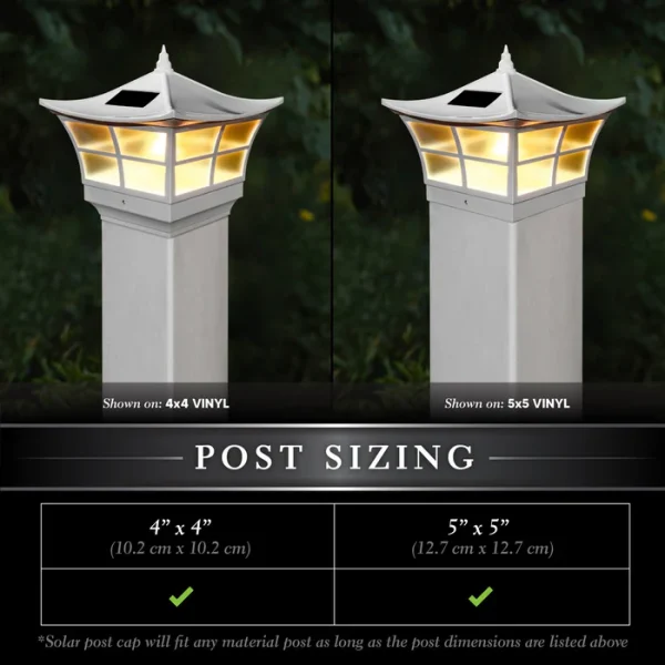 5x5 Ambience Solar Post Cap - White - Image 2
