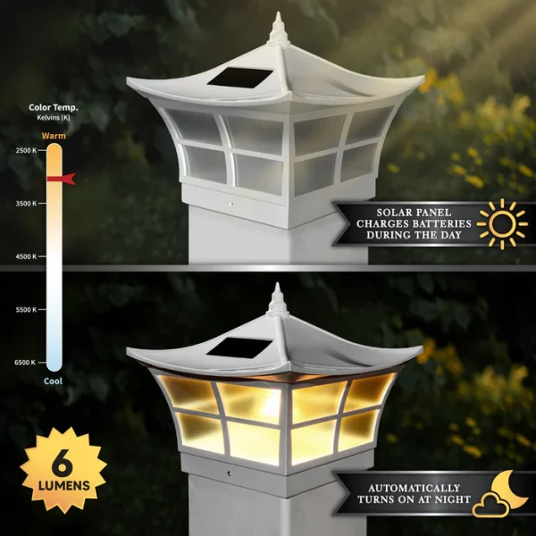 5x5 Ambience Solar Post Cap - White - Image 3