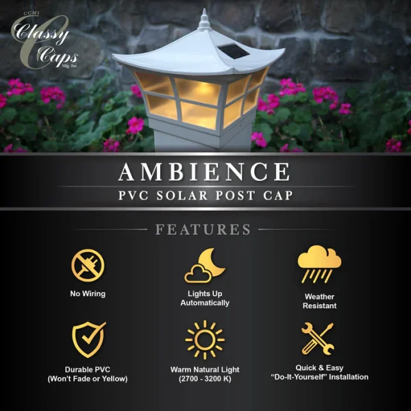 5x5 Ambience Solar Post Cap - White - Image 7