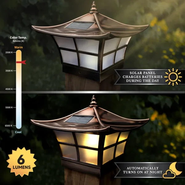 4x4 Ambience Solar Post Cap - Copper Plated - Image 3