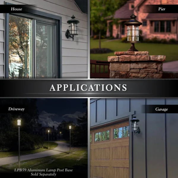Black Aluminum Hampton Solar Lamp - Image 4