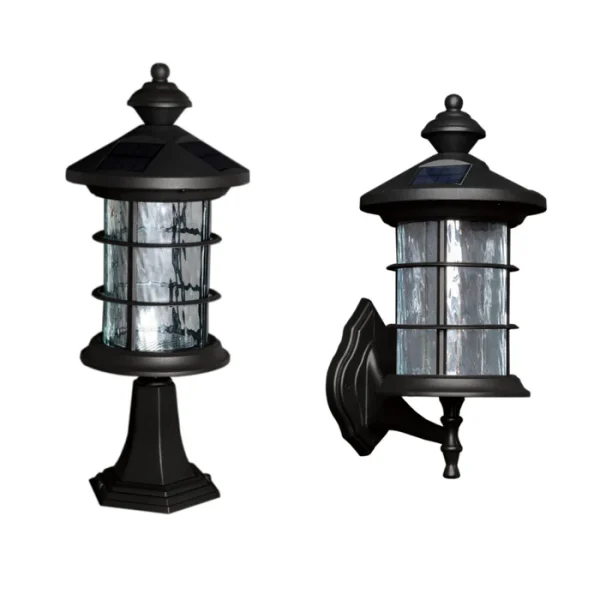 Black Aluminum Hampton Solar Lamp - Image 9