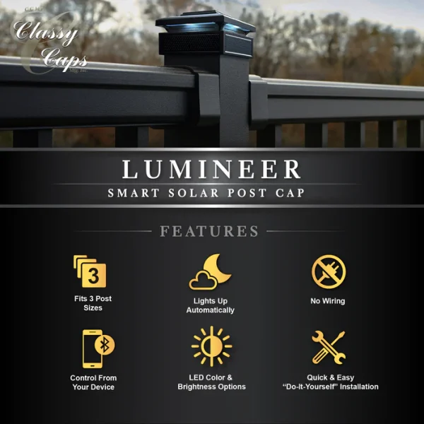 Lumineer Smart Solar Post Cap - Black - Image 10