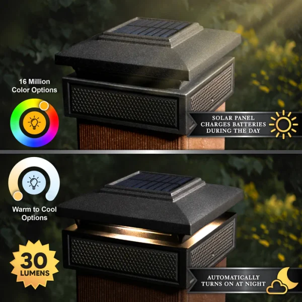 Lumineer Smart Solar Post Cap - Black - Image 3