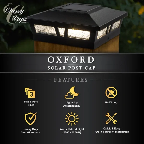Oxford Solar Post Cap - Black - Image 7
