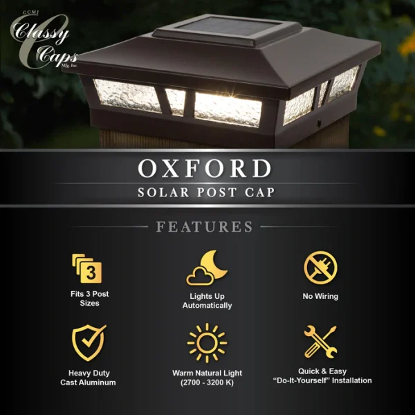 Oxford Solar Post Cap - Brown - Image 7