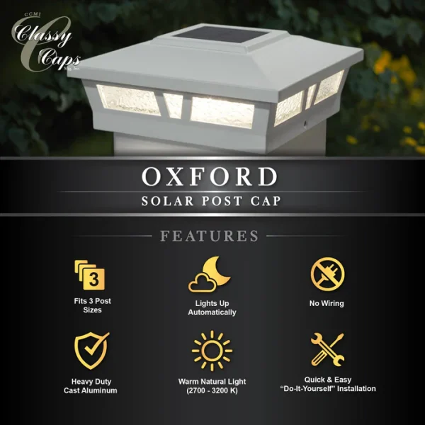 Oxford Solar Post Cap - White - Image 6