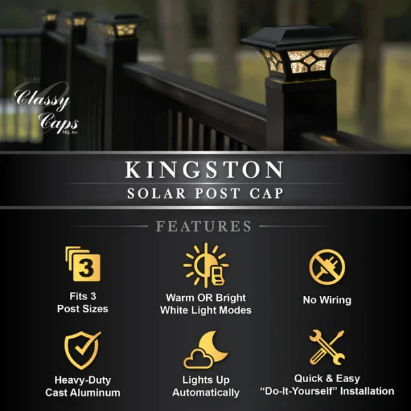 Kingston Solar Post Cap - Black - Image 6
