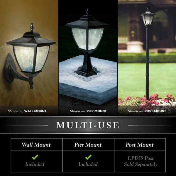 Black Aluminum Elegante Solar Lamp - Image 2