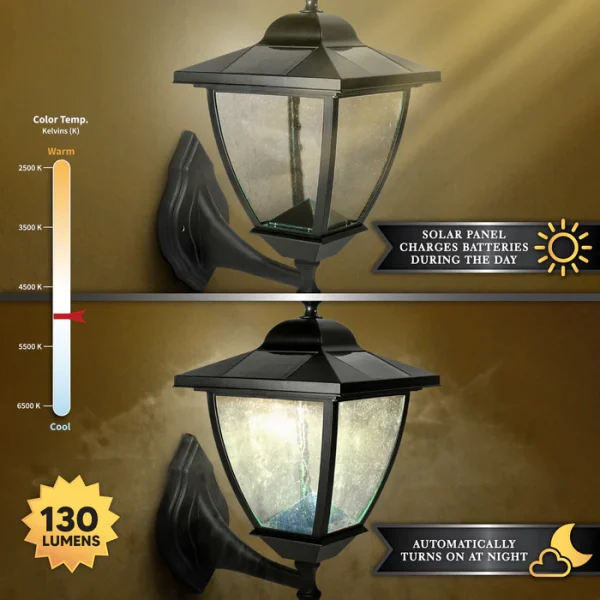 Black Aluminum Elegante Solar Lamp - Image 3