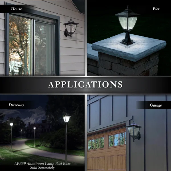 Black Aluminum Elegante Solar Lamp - Image 4
