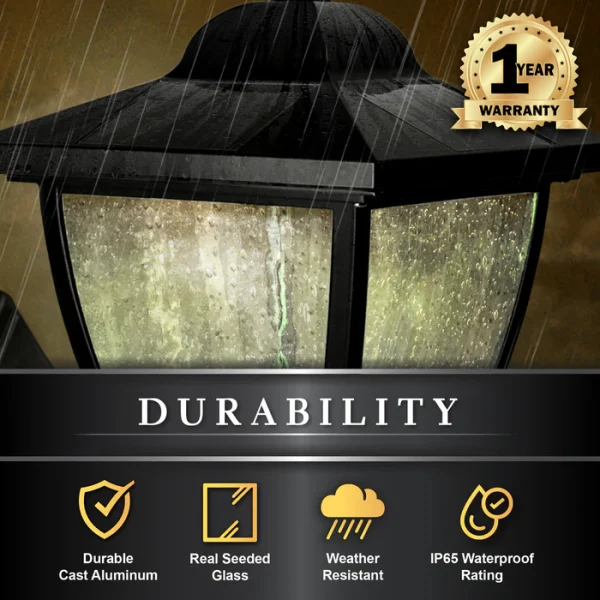 Black Aluminum Elegante Solar Lamp - Image 5