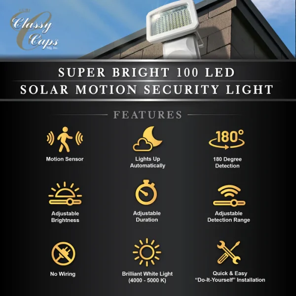Super Bright 100 LED Solar Motion Security Light - Image 7