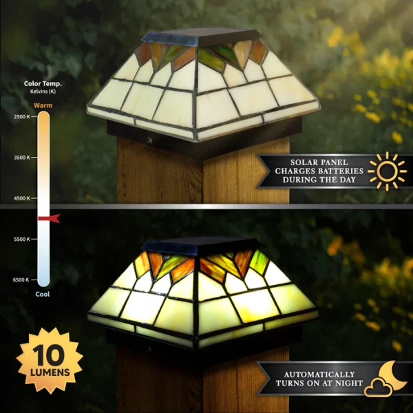 Wellington Solar Post Cap - Stained Glass - Image 3