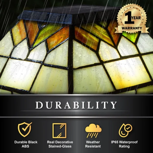 Wellington Solar Post Cap - Stained Glass - Image 5