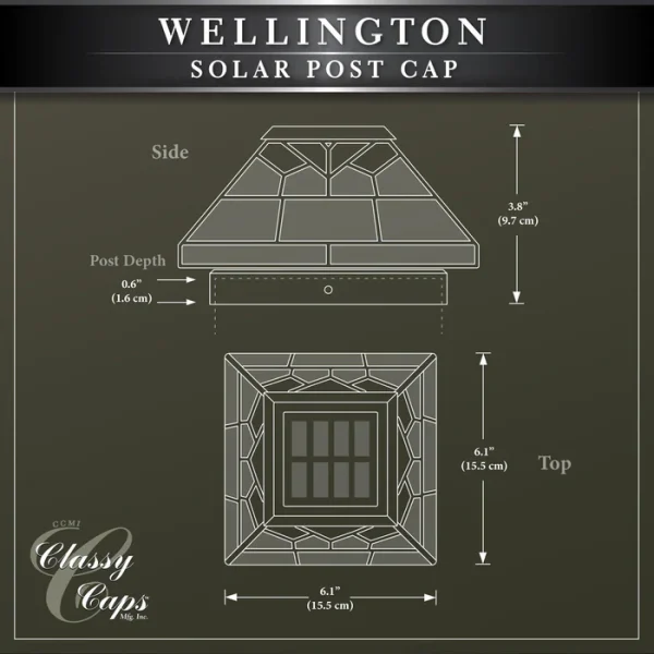 Wellington Solar Post Cap - Stained Glass - Image 7