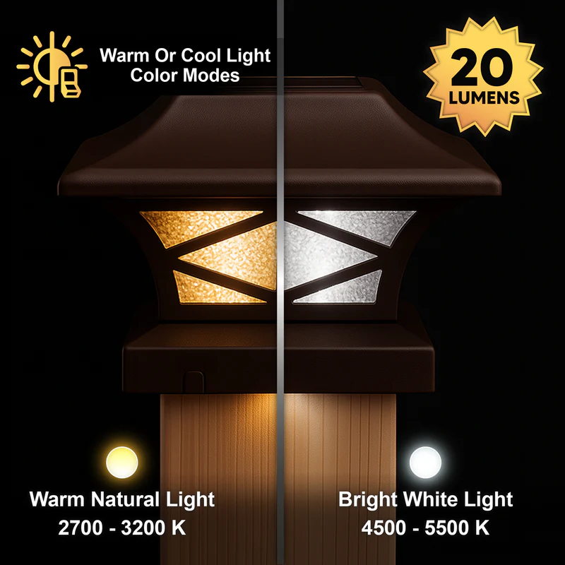 Kingsbridge Dual Lighted Solar Post Cap - Brown - Image 3