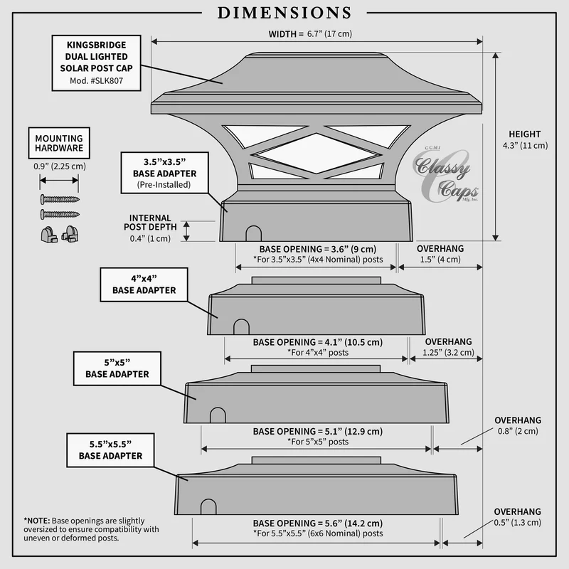 Kingsbridge Dual Lighted Solar Post Cap - Brown - Image 6